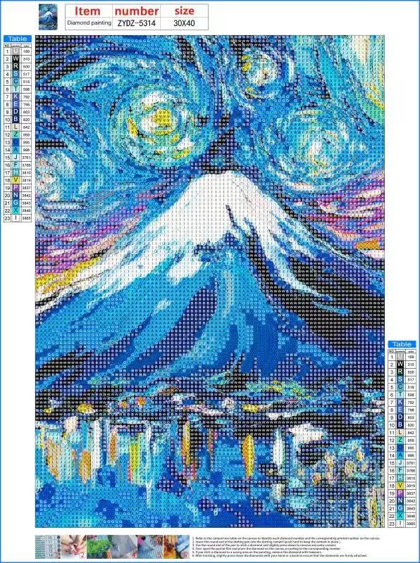 ダイヤモンドペインティングキット ダイヤモンドアート Amazon | ダイヤモンドアートペインティングキット、フジヤマ